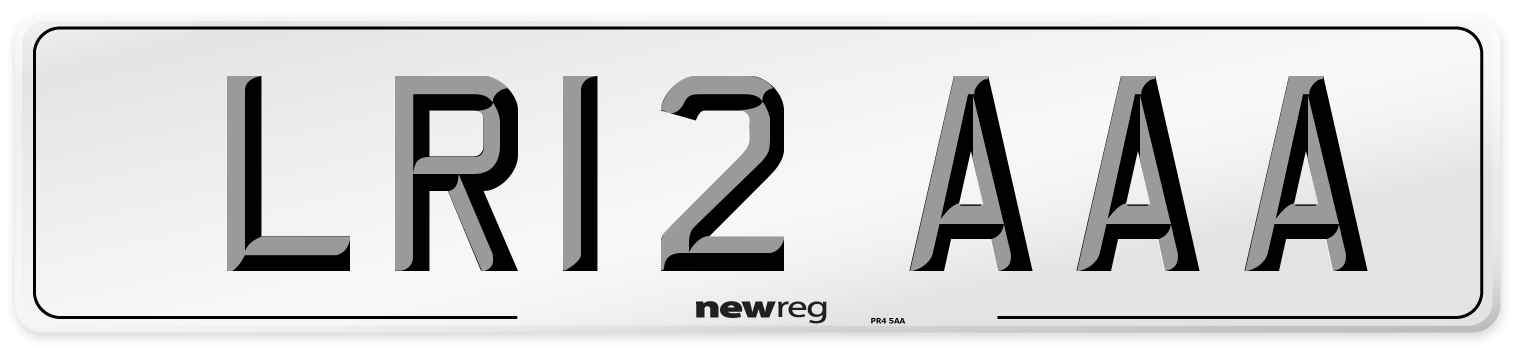 LR12 AAA Number Plate from New Reg
